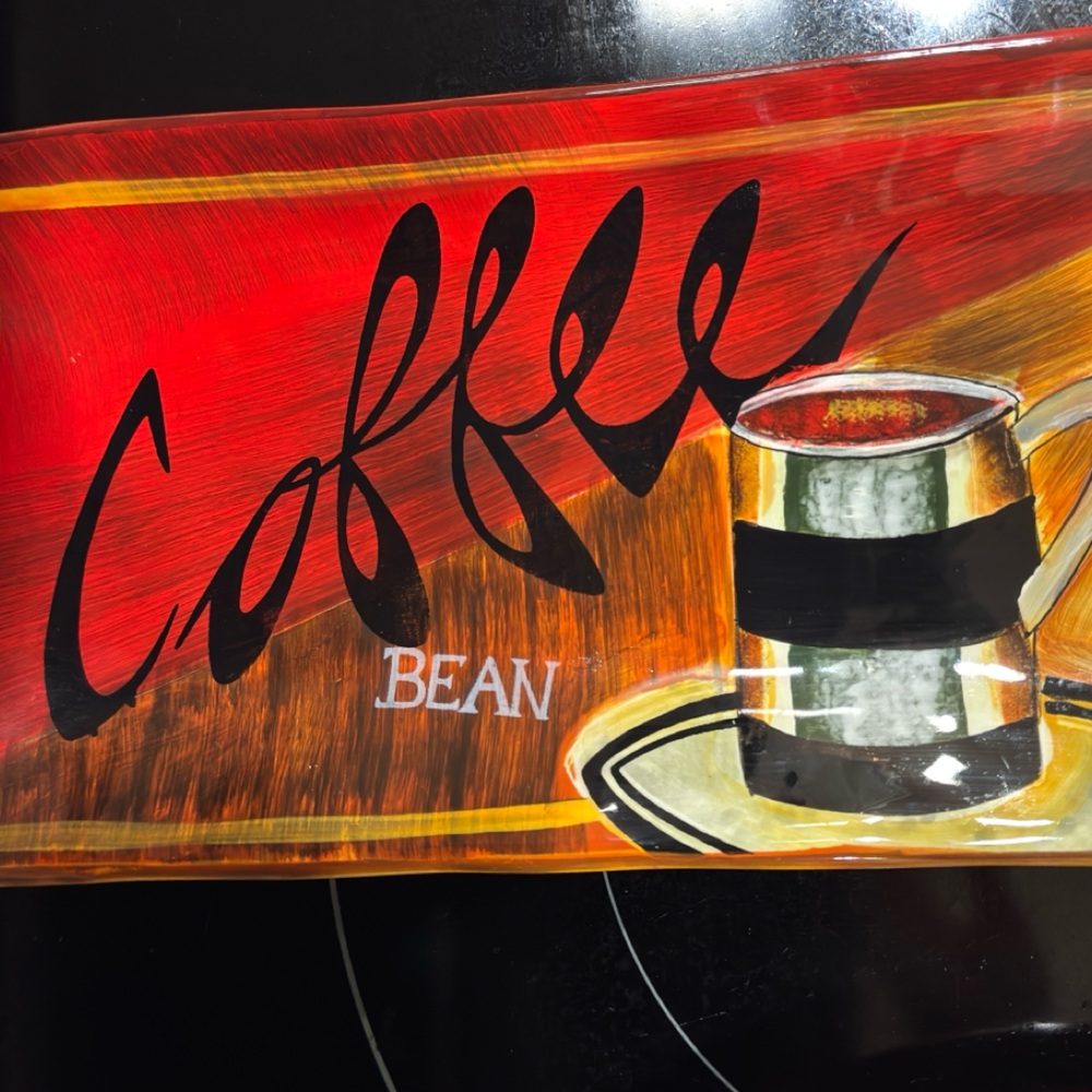 Certified International Red and Black Coffee Art Tray